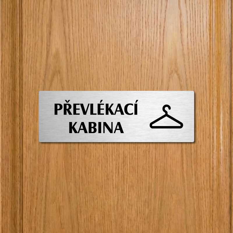 Převlékací kabina, 240x79mm, stříbrná popiska 